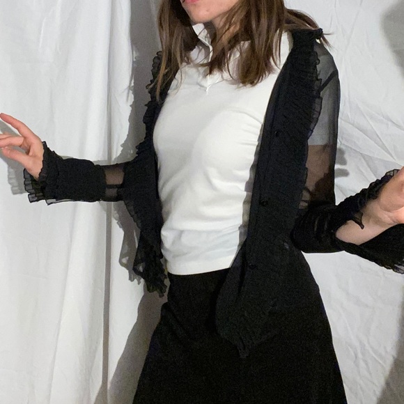Bandolera black mesh blouse vintage - Picture 5 of 15